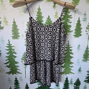 Foreign Exchange Black And White Layered Romper.